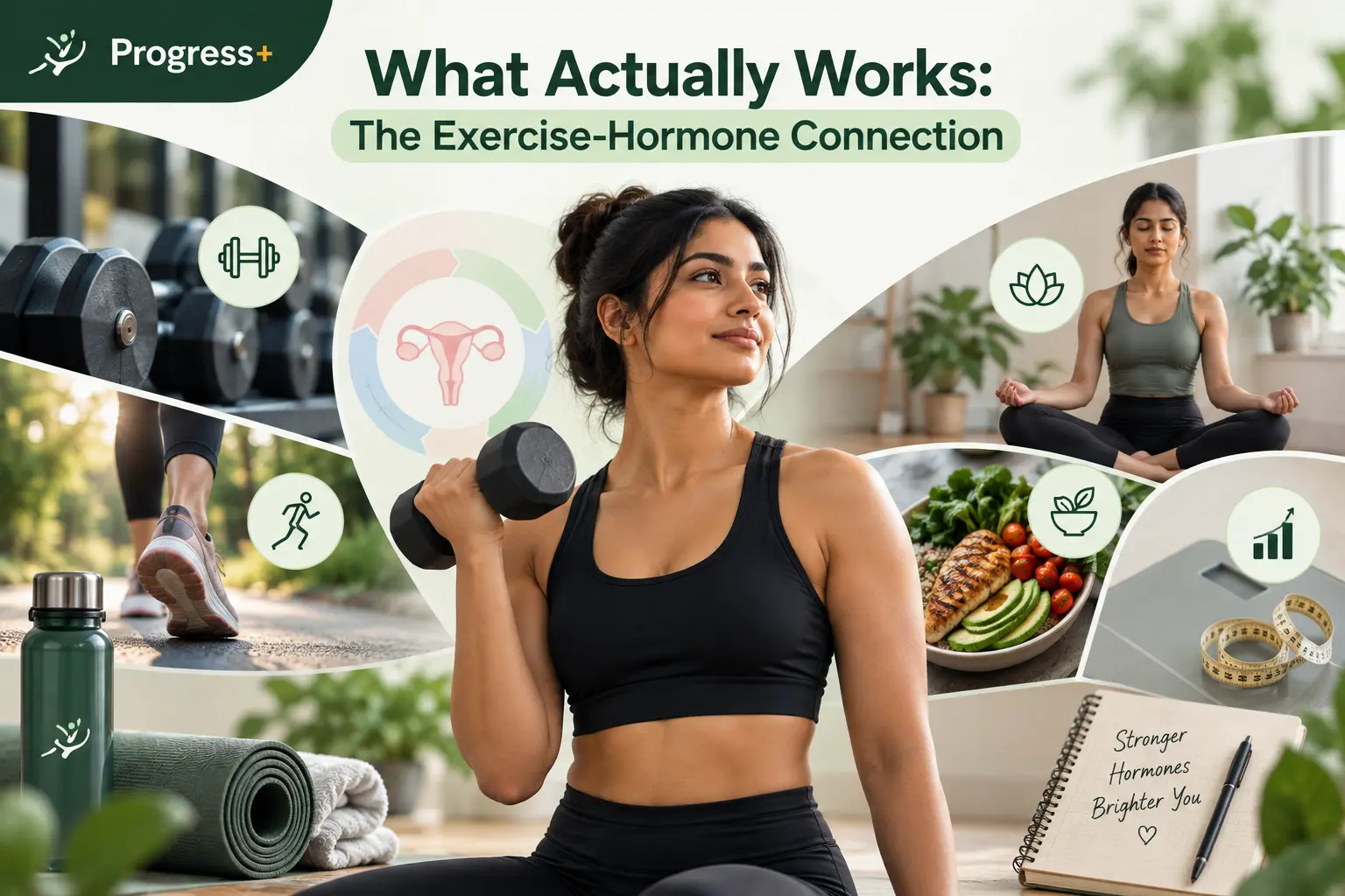 In-home hormonal health training session for a South Asian woman in Brampton — resistance training, zone-2 cardio, cycle-aware programming, nutrition, mobility work